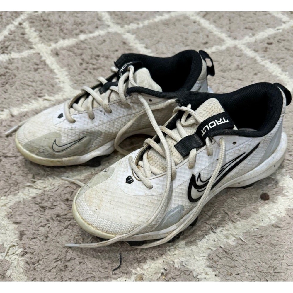 Nike Force Zoom Trout 8 Keystone Baseball Cleats White Black FB6340-100 Kids 3Y